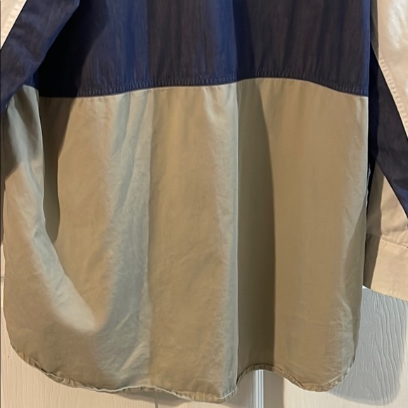 Roper Men's Color-Block Button Down Shirt - Navy, Cream, Khaki - Picture 10 of 10